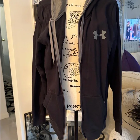 Under Armour Black and Gray Full-Zip Hoodie - Picture 1 of 6